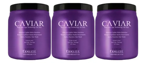 Mascara Capilar Caviar Hidro-nutritiva Fidelite X1000g X3uni