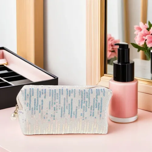 Bolsa De Lentejuelas, Bolsa Portátil De Maquillaje Con Z