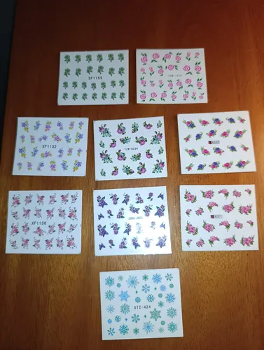 90 Stickers Para Uñas Al Agua Nail Art
