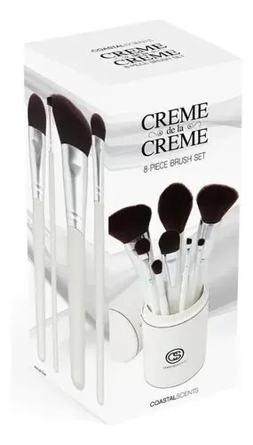 Set Brochas Maquillaje Coastal Scents Creme de la Creme 8 Piezas Cerdas Sintéticas Blanco