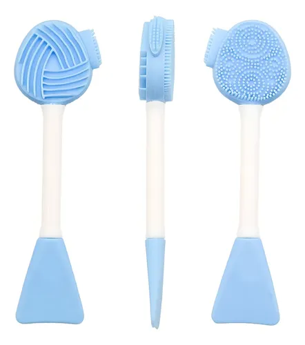 Set Esponjas Cepillo Espatula Limpiador Silicona Maquillaje Color Celeste Tamaño de la esponja Mediana