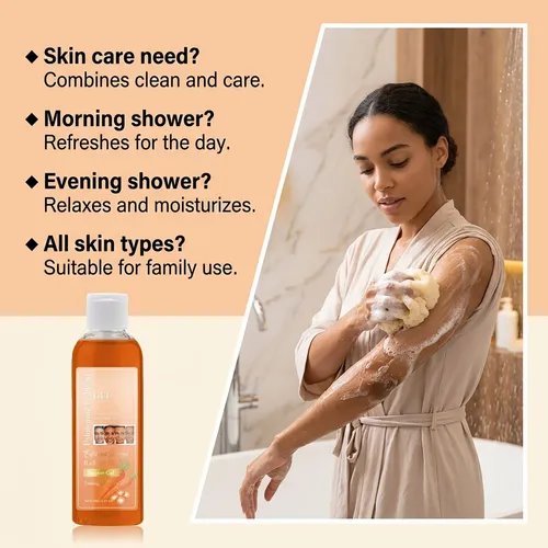 Gel De Baño Iluminador De Zanahoria Con Jabón Líquido, 100 M