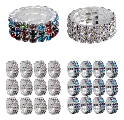 Banda Elástica Con Diamantes De Imitación, 12 Unidades
