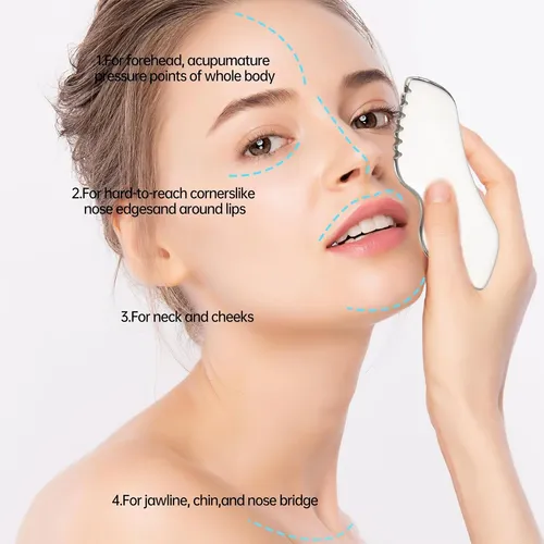 Herramienta Gua Sha Facial Y Corporal Metalizada