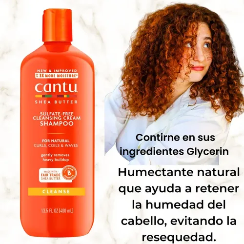 Cantu Shampoo Sin Sulfatos Para Rulos 400ml Manteca Karite