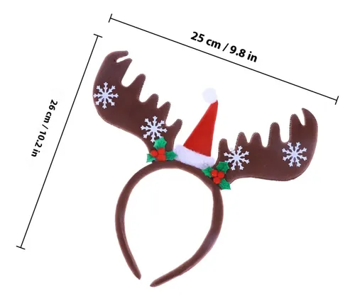 Diademas Navideñas Con Cuernos, Adorables Aros Para El Pelo
