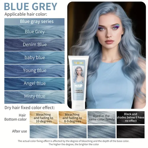 Shampoo Tinte Gris Azul: Fija Y Neutraliza, Moda Duradero