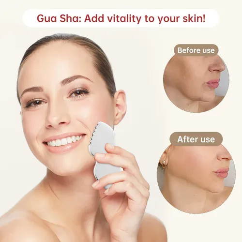 Herramientas Faciales Gua Sha Aloyguz De Acero Inoxidable Pa