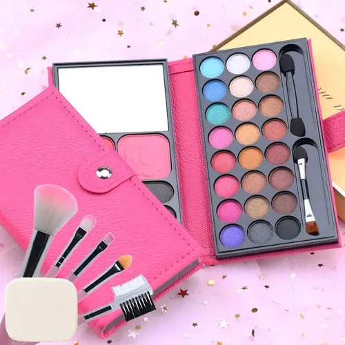 #set De Maquillaje Con Sombra De Ojos En Polvo, Colorete Y
