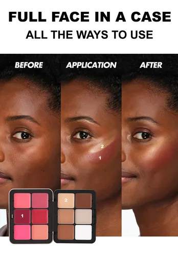 Paleta De Rubor Facial 6 Tonos Maquillaje Rosa
