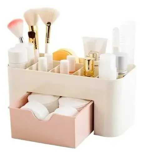 Organizador Con Cajon Maquillaje Cremas Algodón  Caobamakeup