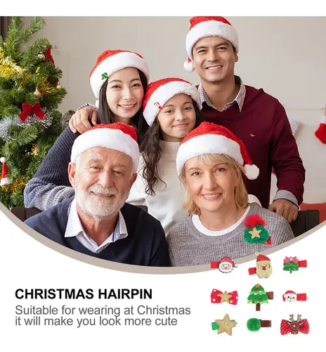 Pinzas De Pelo Decorativas Navideñas Para Ropa De Cabello
