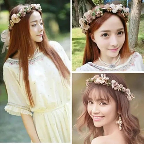 Flower Hair Garland Wedding Bridal Floral Wreath