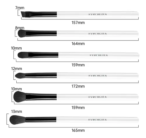 Set De Brochas Para Ojos Evrchgiea 6 Unidades Negro Mate