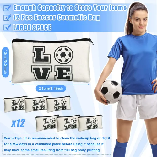 Bolsa De Maquillaje De Fútbol De 12 Piezas, Bolsa De Cosméti