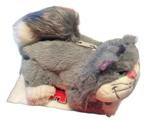 Bolsa Maquillaje Felpa Con Diseño De Gato Acostado .