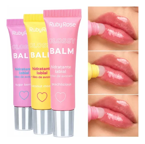 Glossy Balm Hidratante Labial Oleo De Aguacate Ruby Rose