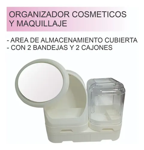 Organizador Para Cosmeticos Y Maquillaje Con Espejo Cajones