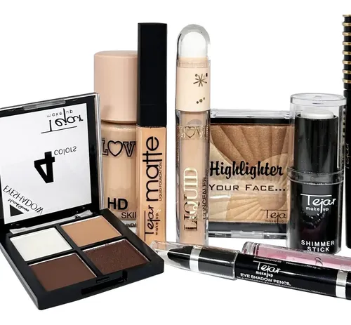 Combo Maquillaje Tejar 12 Productos Total Nude