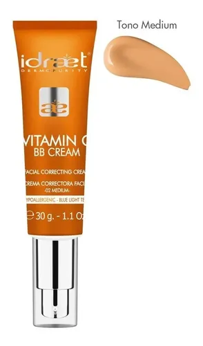 Bb Cream Vitamina C Medium 30gr Corrige Hidrata Idraet