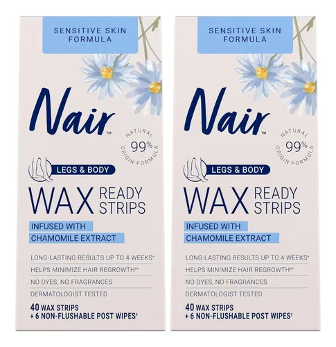 Depilación En Tiras Nair Sensitive 40 Tiras (paquete De 2)