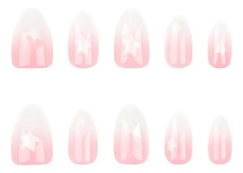 Uñas Con Degradado De Rosa A Blanco