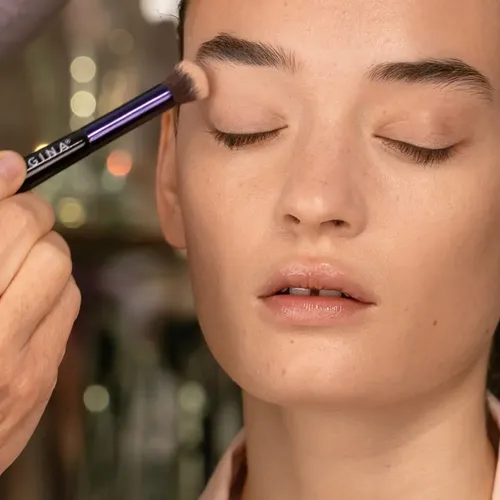 Pincel Maquillaje De Ojos Doble 102 Regina Etiqueta Azul
