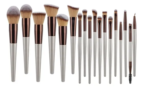 Set De 18 Brochas De Maquillaje Para Base Y Polvos
