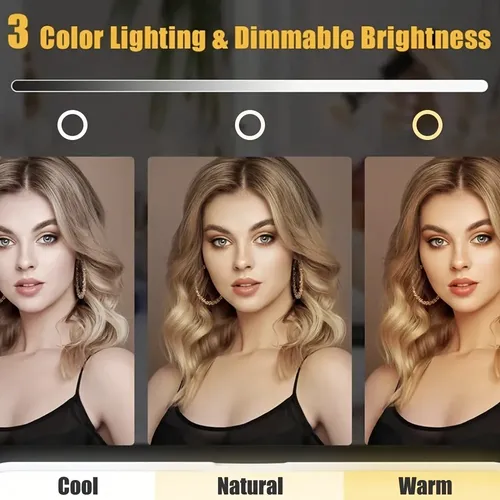 Q Espejo De Maquillaje Con Luz Led Táctil De Escritorio M