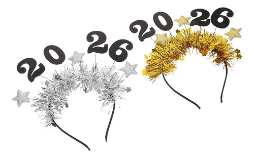 Diadema De Año Nuevo, 2 Unidades, Con Forma De Aro Para Cabe