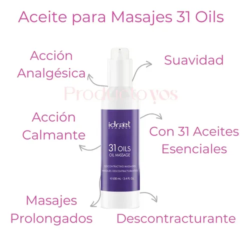Idraet 31 Oils Aceite Para Masajes Multipropósito X 100 Ml Tipo de envase Pote X 100 ml Fragancia Sin fragancia