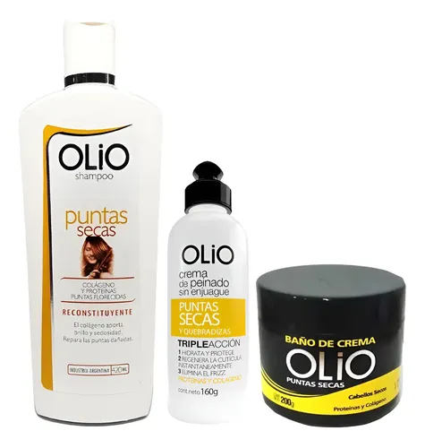 Olio Puntas Secas Sh + Baño De Crema 200g + Crema De Peinar