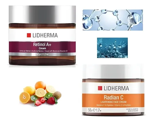 Retinol A+ Y Radian C Cream Vitamina C Arbutina Lidherma