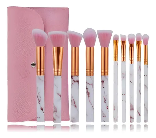 Set 10 Brochas Pinceles Excelente Calidad Con Estuche