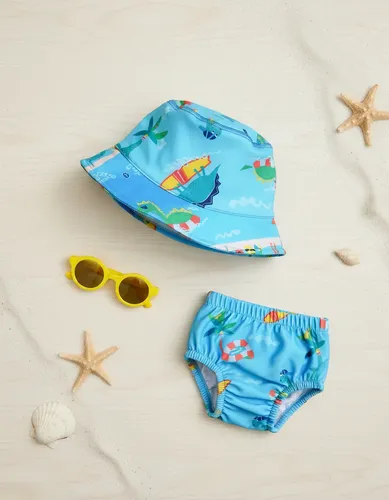 Gorro Infantil Tela Malla Bebe Niño Piluso Con Protección Uv Color Dino Surf Talle 3