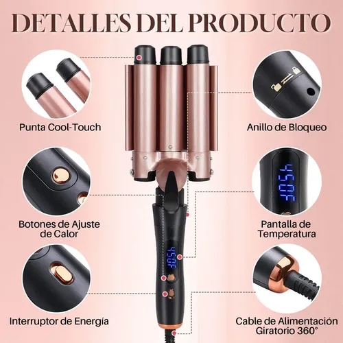 -rizador De Cabello 5en1 Rizadora De Pelo Cerámica 3 Rosa