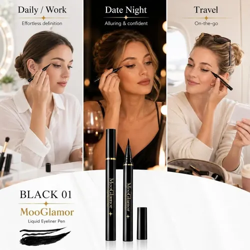 Delineadores Líquidos Mooglamor 12 Pcs Negro/ Marrón