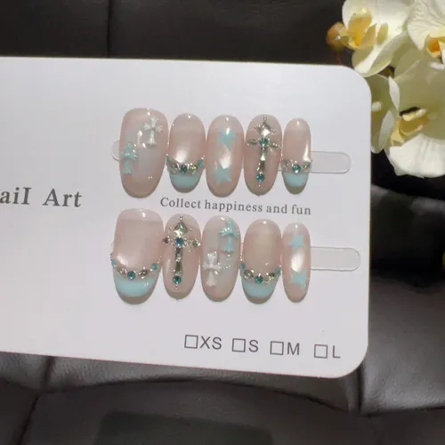 Calidad Superior Parche De Uñas Portátil Azul Hielo Claro