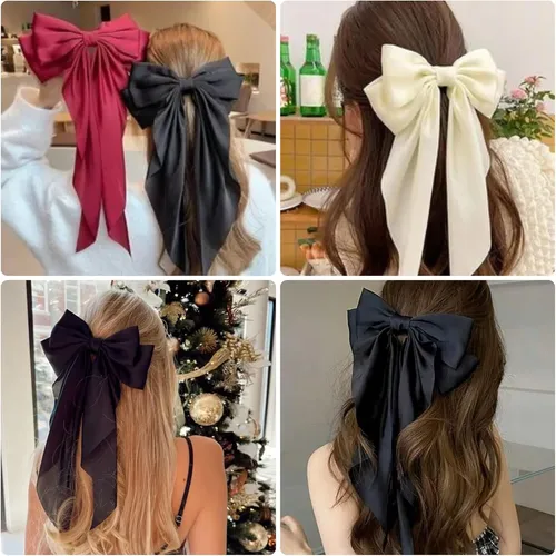 Kit De 3 Pinzas De Pelo Elegantes Con Lazo Grande