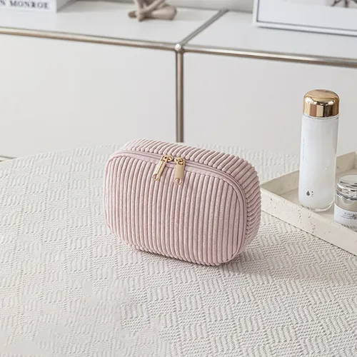 Hitoalla De Maquillaje De Pana De Terciopelo Portátil De Via
