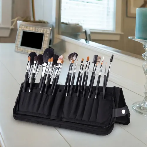 F` Professional Makeup Brush Organizer Bag, .