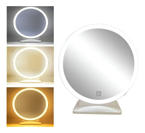 Espejo Grande Maquillaje Luz Led 3 Modos Usb Táctil