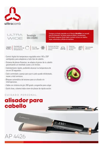 Planchita De Pelo Ap-442 Ultracomb Ultra Wide Placas Anchas