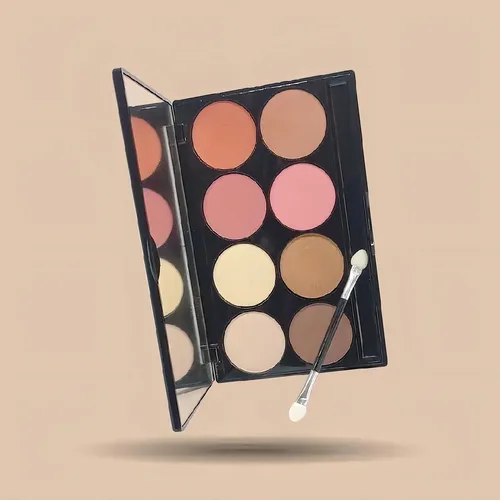 Paleta Iluminadores Strobing y Rubores Xúlu Cosméticos Z488 8 Tonos