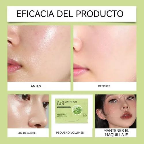 Papel Secante For Aceite De Té Verde Fresco (300 Unidades)
