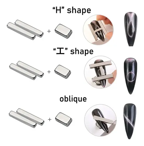 5pzs Herramienta Imán Esmalte Ojo Gato Imán Potente Silver Silver