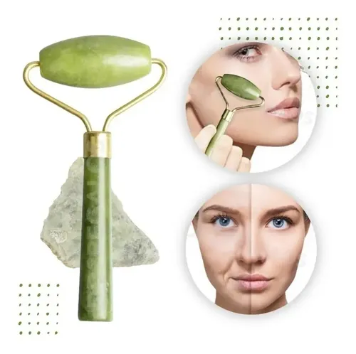 Masajeador Facial Corporal Rodillo Piedra Roller Jade Verde