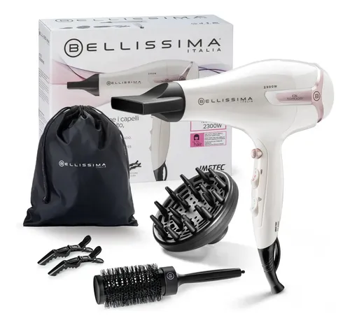 Secador De Pelo Con Accesorios K9 2600 Blanco Bellissima