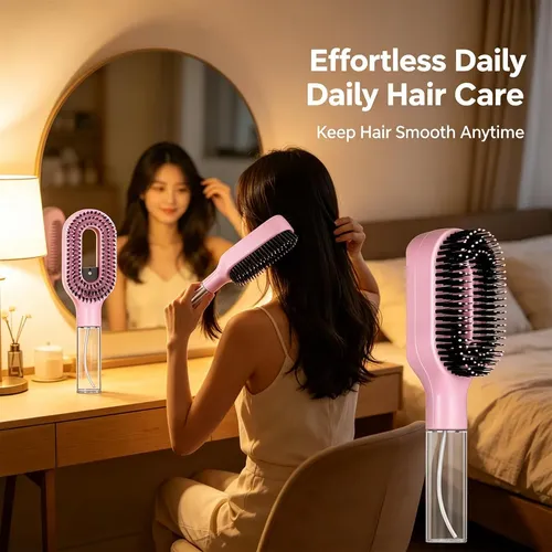 . Cepillo De Cabello Con Spray, Peine Anti-frizz De Un .