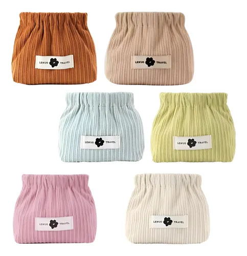 Bolsa De Maquillaje Tjjii Corduroy 6/12 Paquetes Elastic Aes